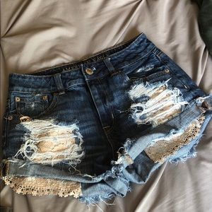 American Eagle hi rise festival shorts